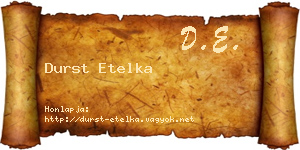 Durst Etelka névjegykártya